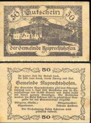 Ruprechtshofen, Oberösterreich 50 Heller