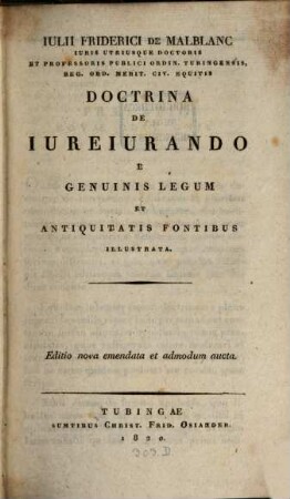Doctrina de Iureiurando e genuinis legum et antiquitatis fontibus illustrata