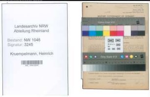 Entnazifizierung Heinrich Kruempelmann , geb. 12.07.1891 (Baecker)