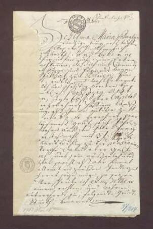 Gültbrief von Anna Maria Schmalz zu Schneckenbach gegen das Spital zu Baden-Baden