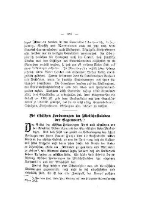 Die ethischen Forderungen im Wirtschaftsleben der Gegenwart