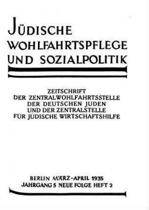 Jüdische Wohlfahrtspflege und Sozialpolitik