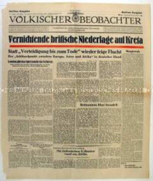 Titelblatt der Tageszeitung "Völkischer Beobachter" zum Kampf um Kreta