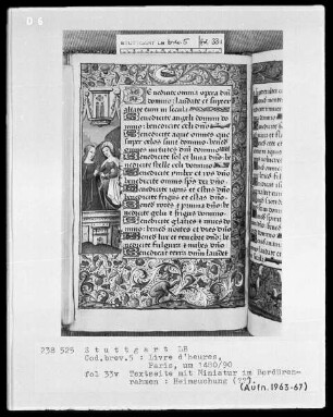 Lateinisches Stundenbuch (Livre d'heures) — Heimsuchung, Folio 33verso