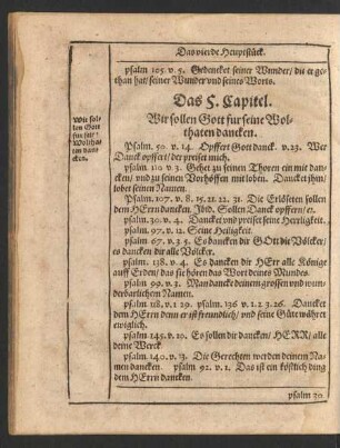 Das 5. Capitel. Wir sollen Gott fur seine Wolthaten dancken.