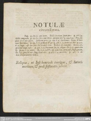 Notulae circum Errata