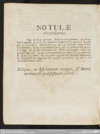 Notulae circum Errata