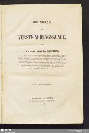 [1]: Grundriss der Versteinerungskunde
