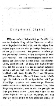 Dreizehntes Capitel: Abreise von Louisville nach Lexington. - Middleton. - Shelbyville. - Frankfurt. - Versailles. - Lexington. - Beschreibung der Stadt. - Manufacturen. - Umgebungen.