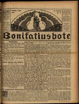 Erste Ausgabe vom Sonntag, den 06. Juni 1926.