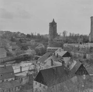Bautzen : Blick auf die Alte Wasserkunst; Mühltor und Spree