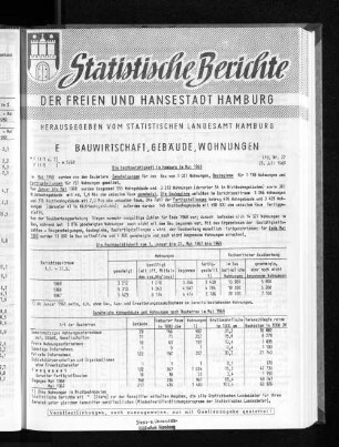 Die Hochbautätigkeit in Hamburg im Mai 1969 : Lfd. Nr. 22