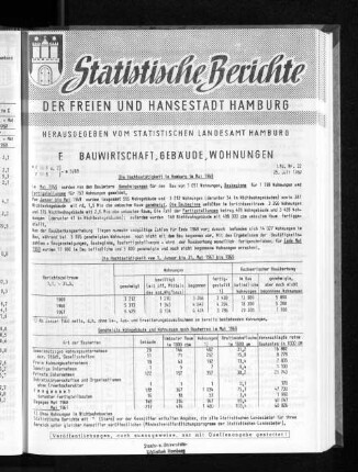 Die Hochbautätigkeit in Hamburg im Mai 1969 : Lfd. Nr. 22