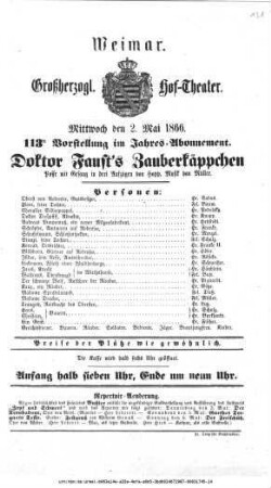 Doktor Fausts Zauberkäppchen