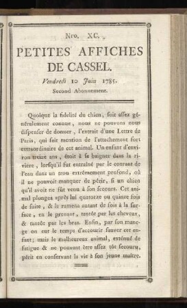 No XC (Vendredi 10 Juin 1785)