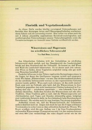 Floristik und Vegetationskunde