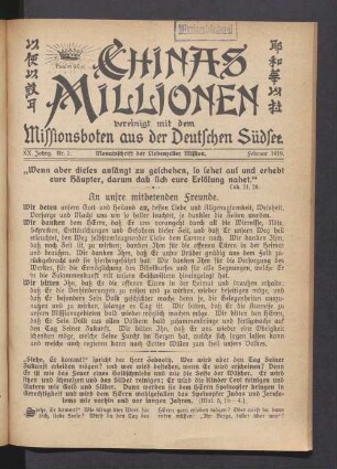 XX. Jahrg. Nr. 2. Februar 1919