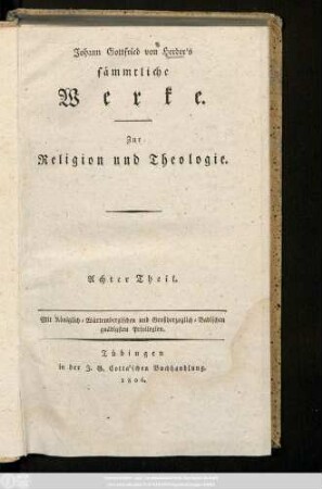 [Abt. 1], Theil 8: Erläuterungen zum neuen Testament aus einer neueröffneten morgenländischen Quelle, 1775 und Briefe zweener Brüder Jesu in unserem Kanon : nebst einer Probe nichtiger Conjunkturen übers N. T. zum Anhange, 1775