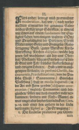 II. Fürs ander/ bewegt mich zu ermeldter moderation ...