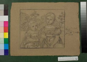 Doppelporträt der Kinder Louise und Carl Dürr