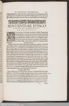 Sententiae Episcoporum De Haereticis Baptizandis
