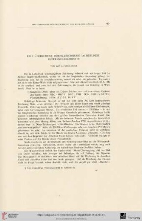 Eine übersehene Dürer-Zeichnung im Berliner Kupferstichkabinett