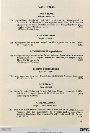 Nachtrag (Nr. 700-707)