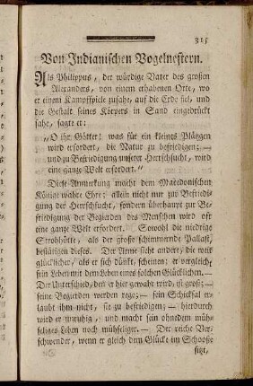Von Indianischen Vogelnestern