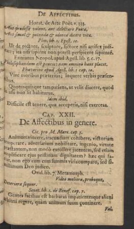 Cap. XXII. De Affectibus in genere.