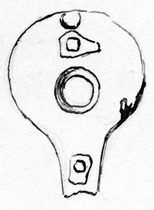 Deckelstück einer Lampe, aus Blech ausgeschnitten
