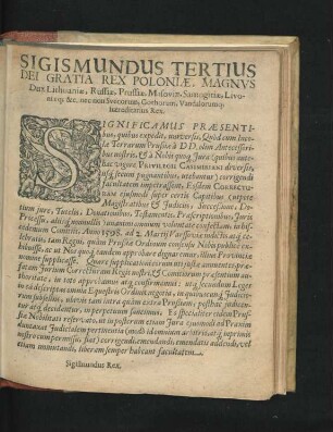 Sigismundus Tertius (lat.)