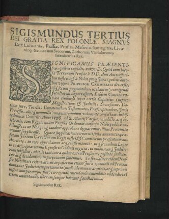Sigismundus Tertius (lat.)