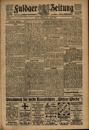 Zweite Ausgabe vom Mittwoch, den 07. Juli 1909.