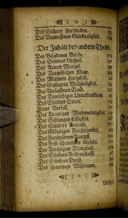 Der Inhalt des andern Theils.