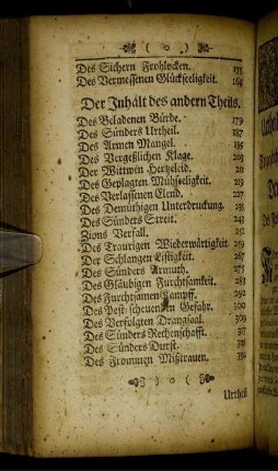 Der Inhalt des andern Theils.