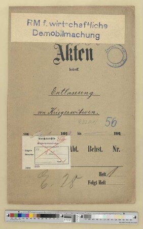 Entlassung von sog. "Kriegerwitwen"