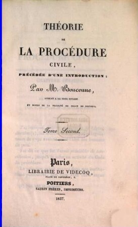 Théorie de la procédure civile : précédée d'une introduction. 2