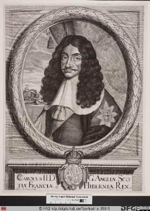 Bildnis Karl (Charles) II. (Stuart), König von England u. Schottland (reg. 1660-85)