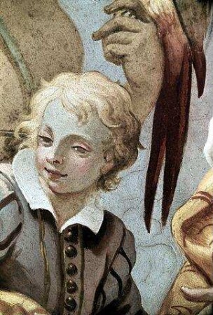 Engelschöre und die vier Erdteile in Verehrung Christi