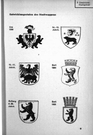 Entwicklungsstufen des Stadtwappens