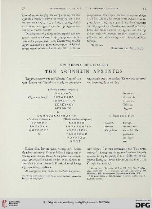 1887: Symplērōma tou katalogou tōn Athēnēsin archontōn