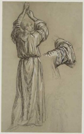 Studie zu Gewandfigur mit erhobenem Arm