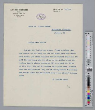 Brief an Richard Dehmel