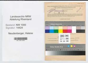 Entnazifizierung Helene Neudenberger, geb. 23.08.1891 (Postsekretaerin)