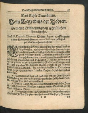 Gemeine Erinnerung von Christlichen Begräbnissen ...