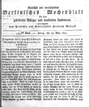 585stes Stueck, freitag, den 17. Maerz 1820