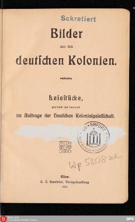 Bilder aus den deutschen Kolonien : Lesestücke