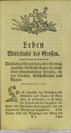 Vorläufige Abhandlung über die pragmatische Geschichtskunde der mittleren wittekindischen Periode, ihren Quellen, Beschaffenheit und Nutzen
