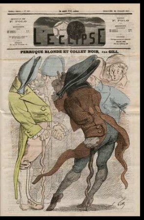 Perruque blonde et collet noir, par Gill