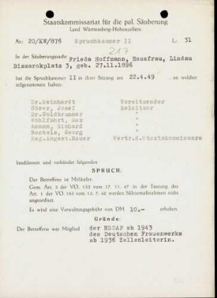 Hoffmann, Frieda